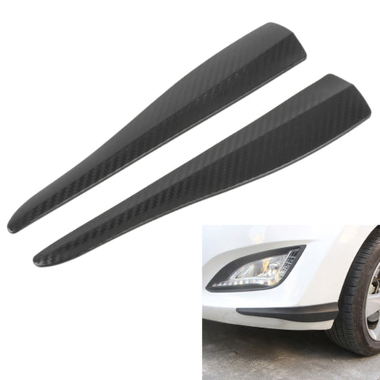 1 Pair Car Front Bumper Protective Strips Carbon Fiber Texture Anti-Collision Adhesive Silicone Strips, Size S