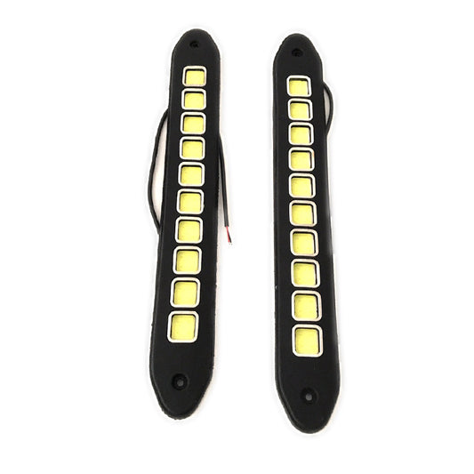 Car Light Strip 10-LED Soft Silicone Flexible SUV Lamp Auto Daytime Running Light for Improving Safety