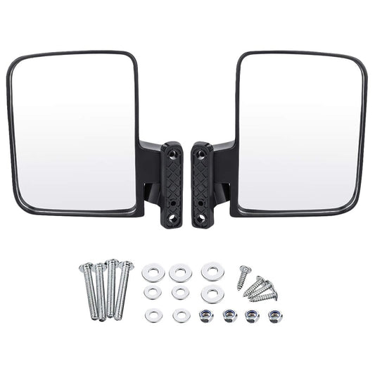 SF-GEF-01 One Pair Golf Cart Side Mirror Rear View Mirror Kit with Installation Screws