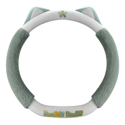 38cm Plush Steering Wheel Cover Cute Cat Non-Slip Car Steering Wheel Protector for Winter Warm