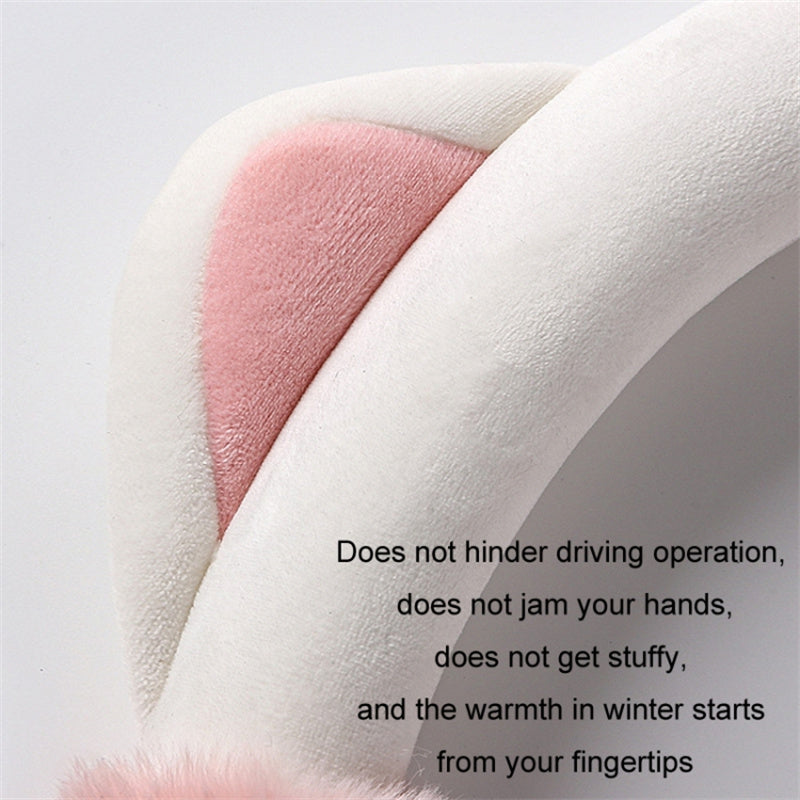 38cm Plush Steering Wheel Cover Cute Cat Non-Slip Car Steering Wheel Protector for Winter Warm