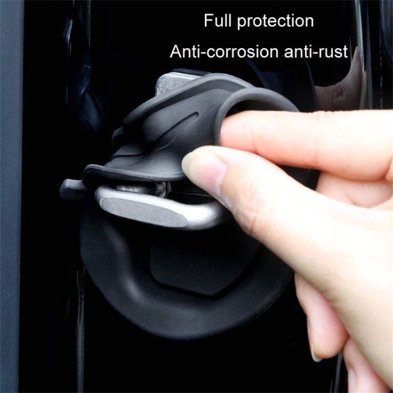 4Pcs / Set For Tesla Model Y / 3 Door Lock Silicone Case Car Lock Buckle Shock Absorption Buffer Silicone Protective Cover