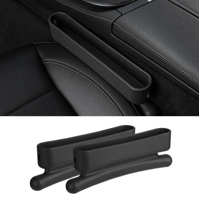 2Pcs ABS Car Seat Gap Filler Storage Box Multifunctional Phone Wallet Coins Holder Organizer