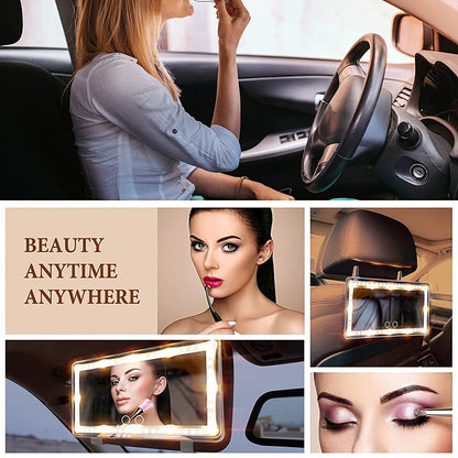 Car Sun Visor Mirror USB Rechargeable Cosmetic Makeup Mirror Touch Screen with 3 Light Modes