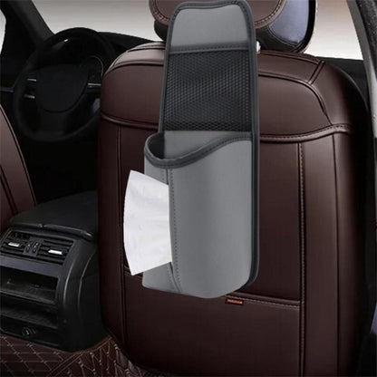 Car Seat Side Nappa Leather Water Bottle Bag Tissue Paper Phone Storage Bag