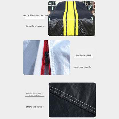 Splicing Design Outdoor Car Cover Sun Water Dust Protection Snowproof Aluminum Film Car Tarp Cover