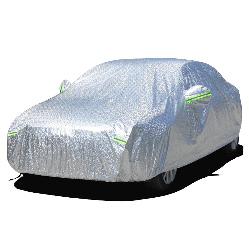 Car Cover Waterproof All Weather Rain Sun UV Protection Aluminum Foil Cover with Reflective Strips / Storage Bag