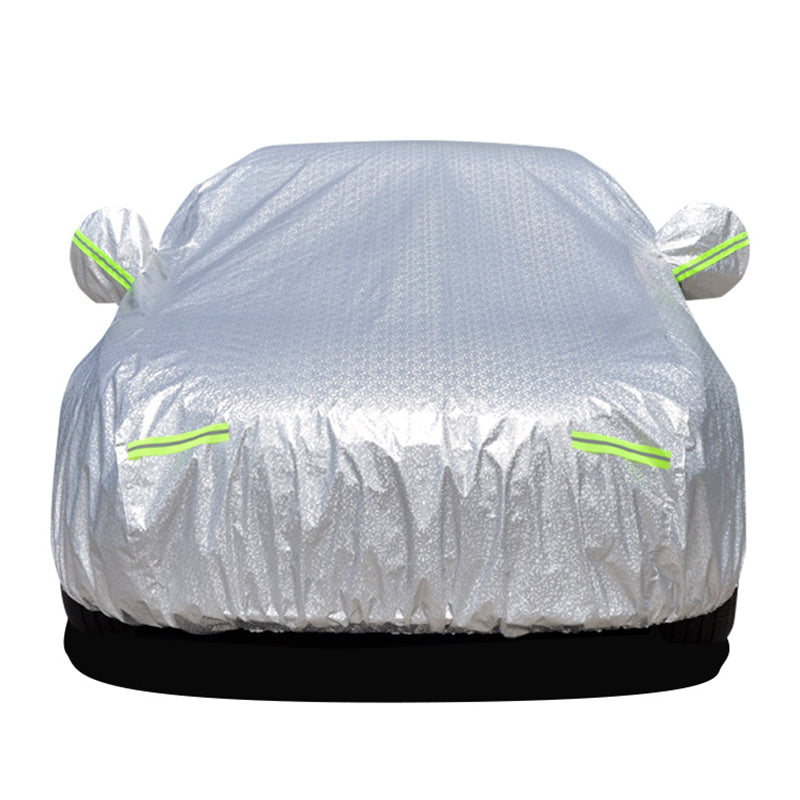 Car Cover Waterproof All Weather Rain Sun UV Protection Aluminum Foil Cover with Reflective Strips / Storage Bag