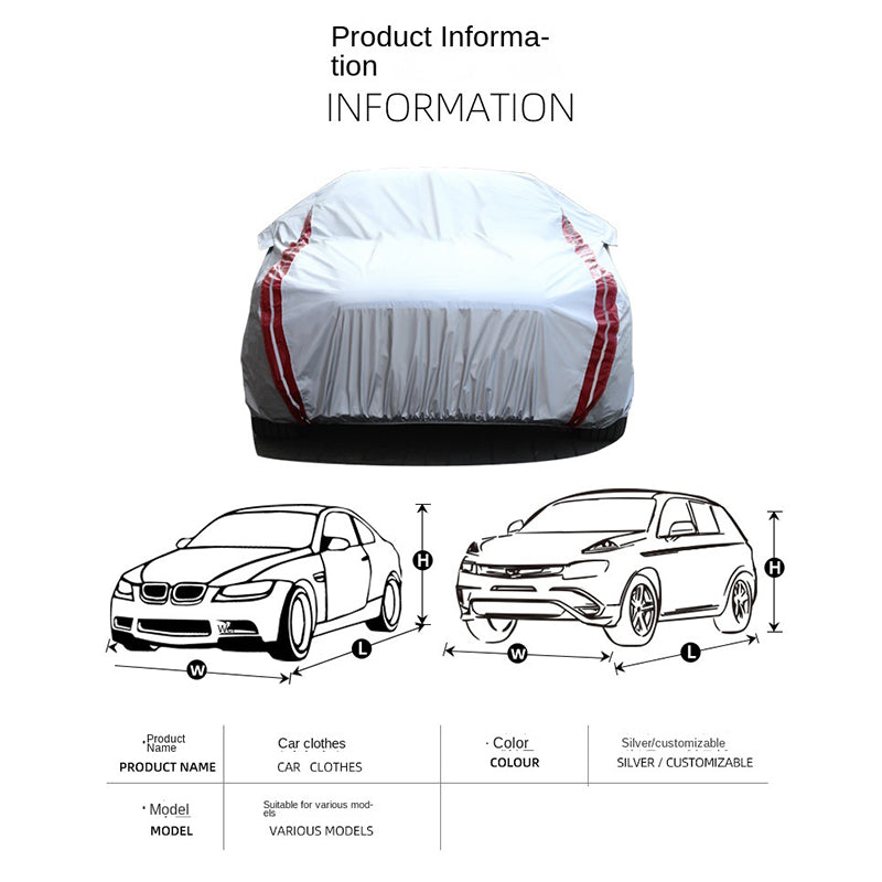 Oxford Cloth Car Cover All Weather Rain Snow UV Sun Hail Protector with Storage Bag