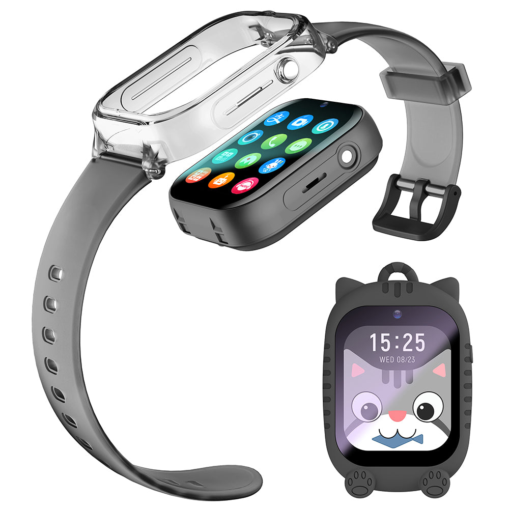 K26 1.83 inch Display Detachable Smart Watch 4G Call GPS Positioning Kids Watch with Lanyard+Silicone Case