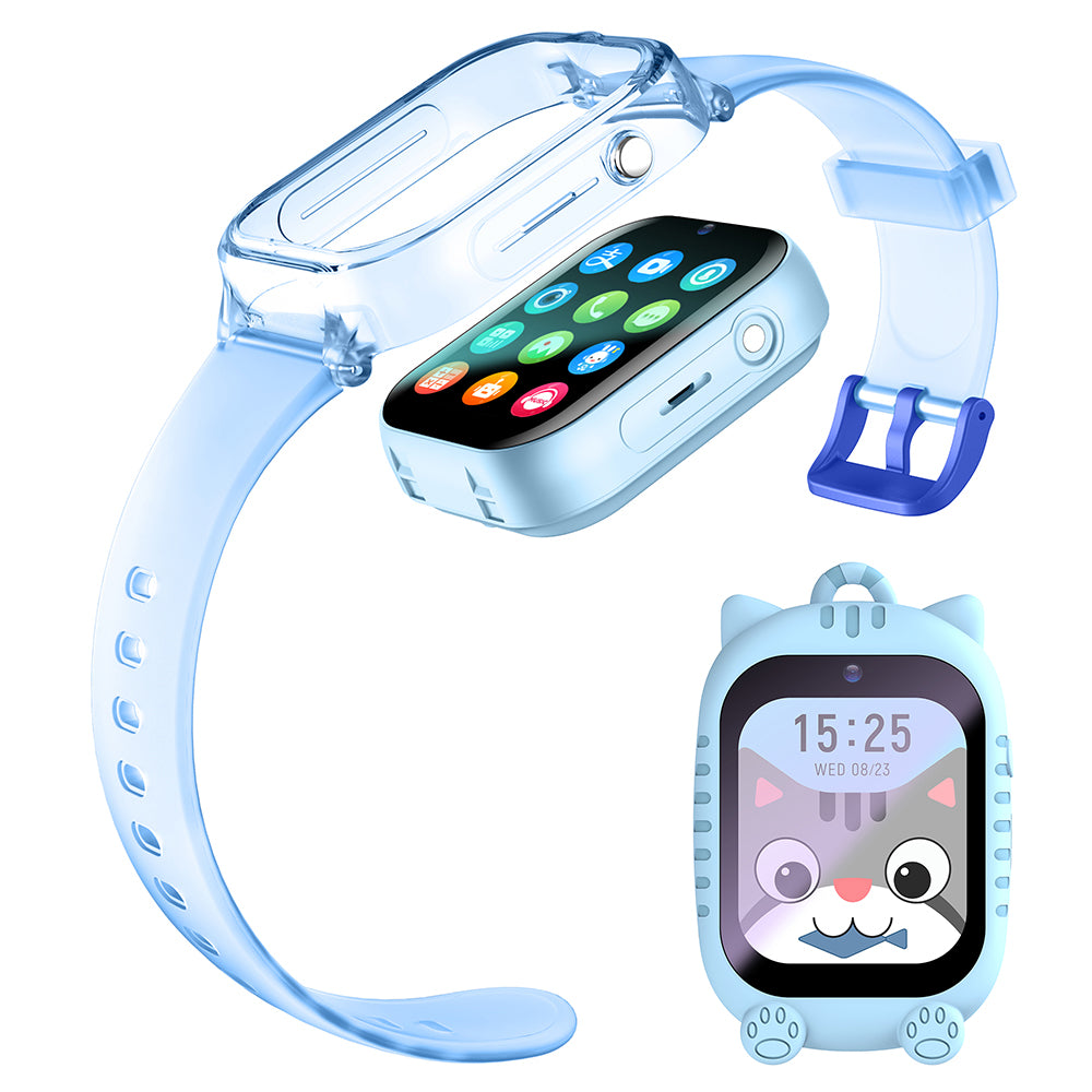 K26 1.83 inch Display Detachable Smart Watch 4G Call GPS Positioning Kids Watch with Lanyard+Silicone Case