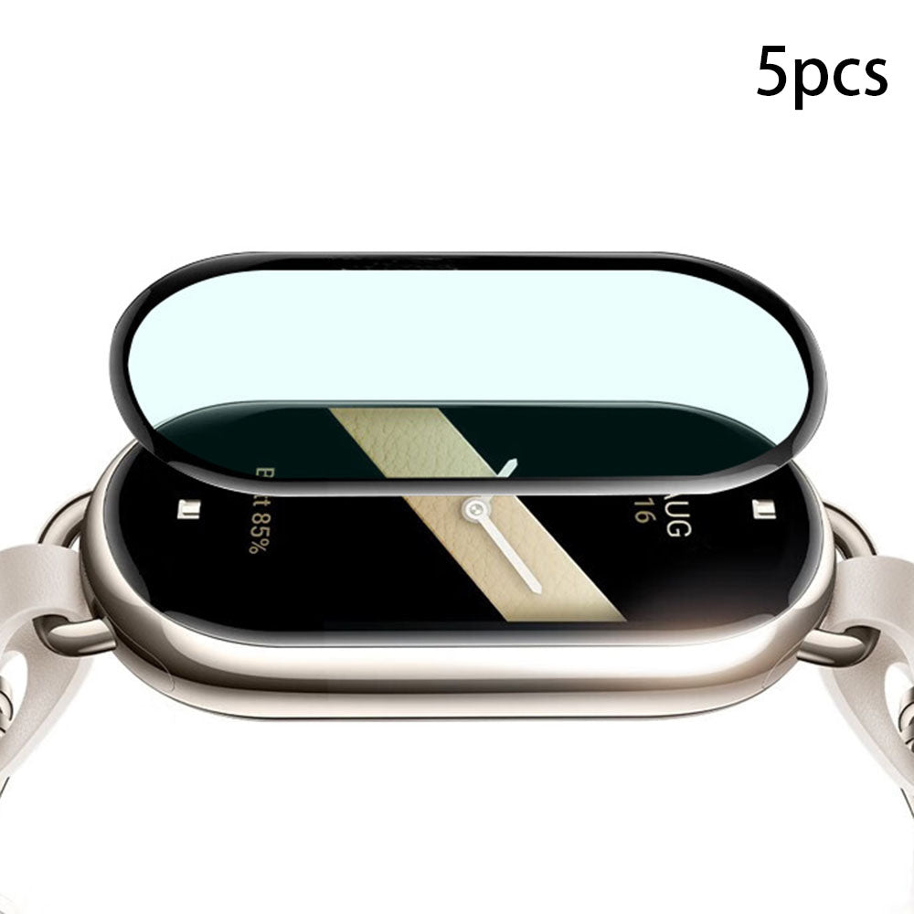 5Pcs PET Screen Protector for Xiaomi Smart Band 8 , Anti-scratch Black Edge 3D Watch Screen Film