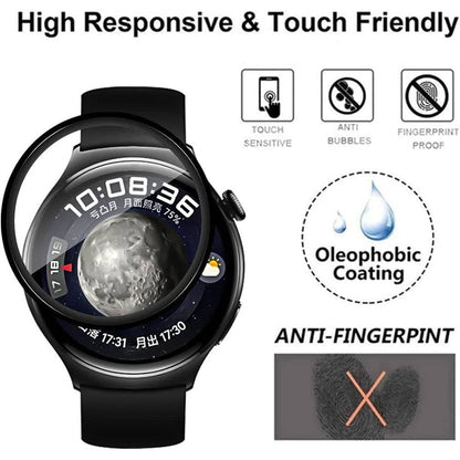 1Pc 3D PET Screen Protector for Huawei Watch 4 , Black Edge HD Clarity Watch Screen Film