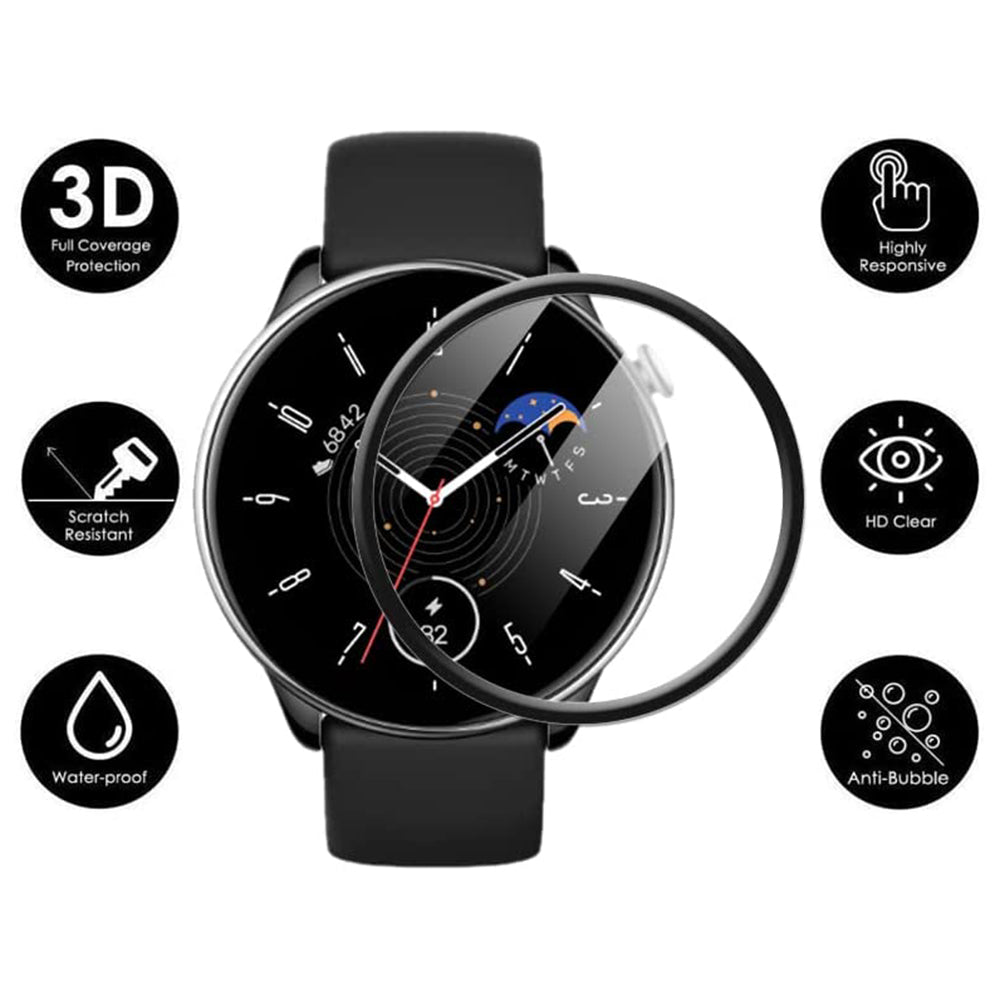 1Pc 3D PET+PPT Screen Protector for Huami Amazfit GTR Mini , Black Edge Watch Screen Protective Film