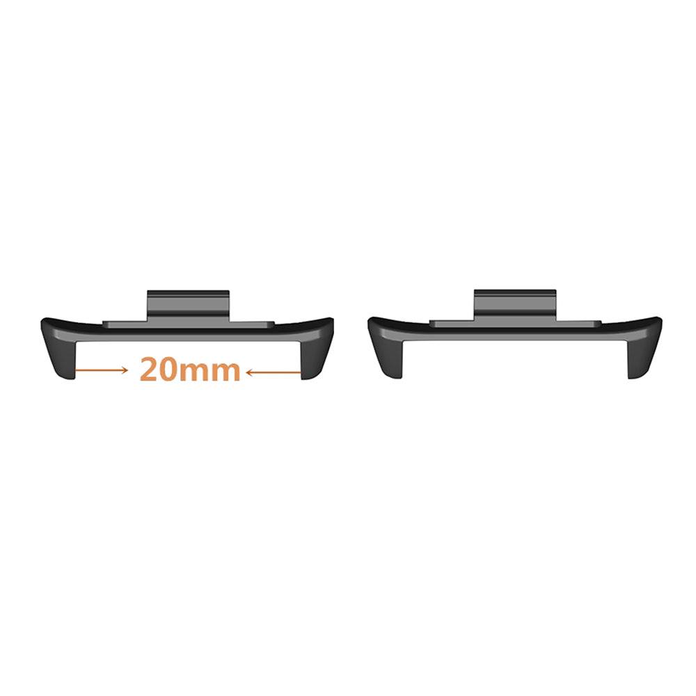 1 Pair Black Watch Band Adapter for Xiaomi Smart Band 8 Pro 20mm Metal Watch Strap Connector