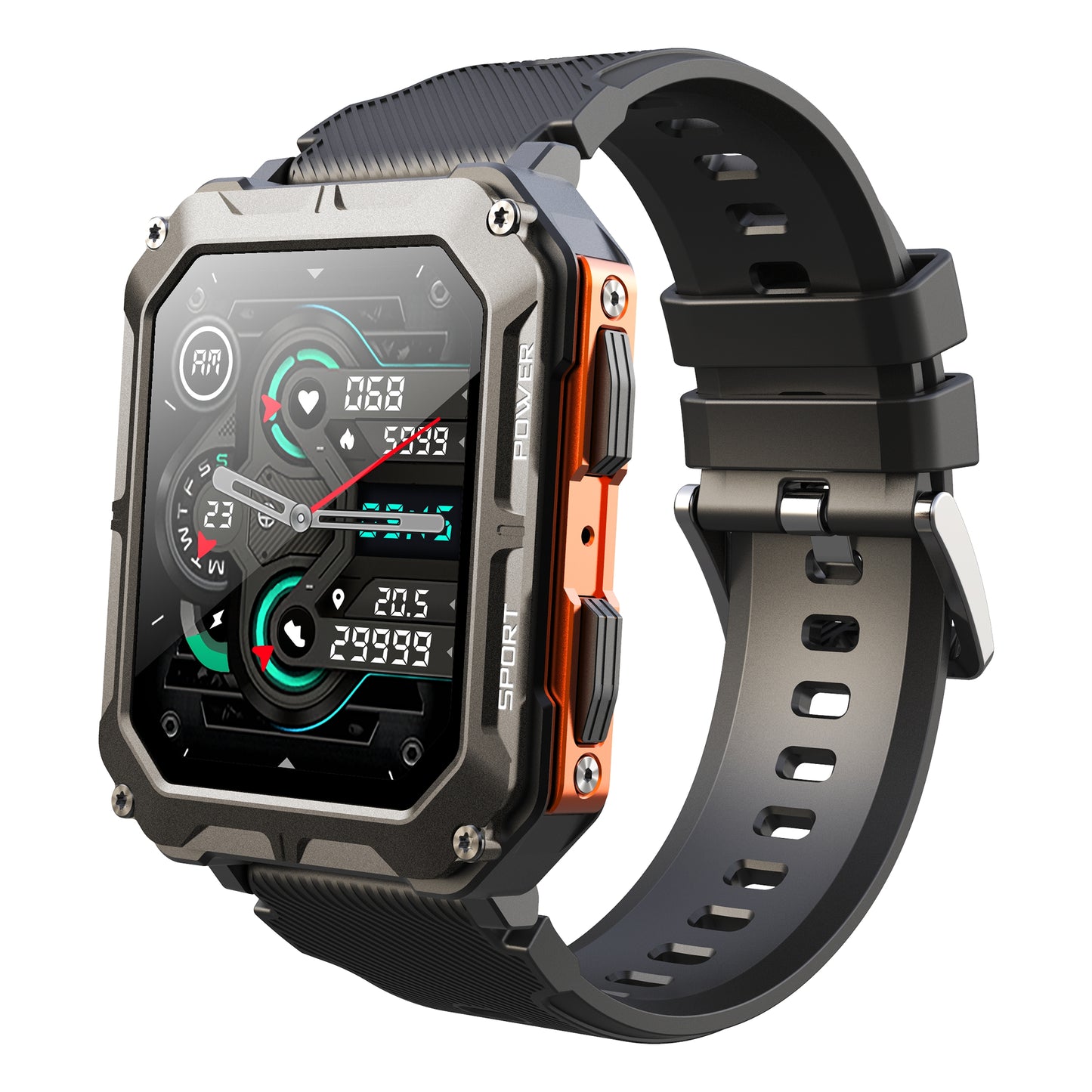 C20 Pro Outdoor Sports Watch 1.83 inch HD Smart Bracelet Support Bluetooth Call Music Playback