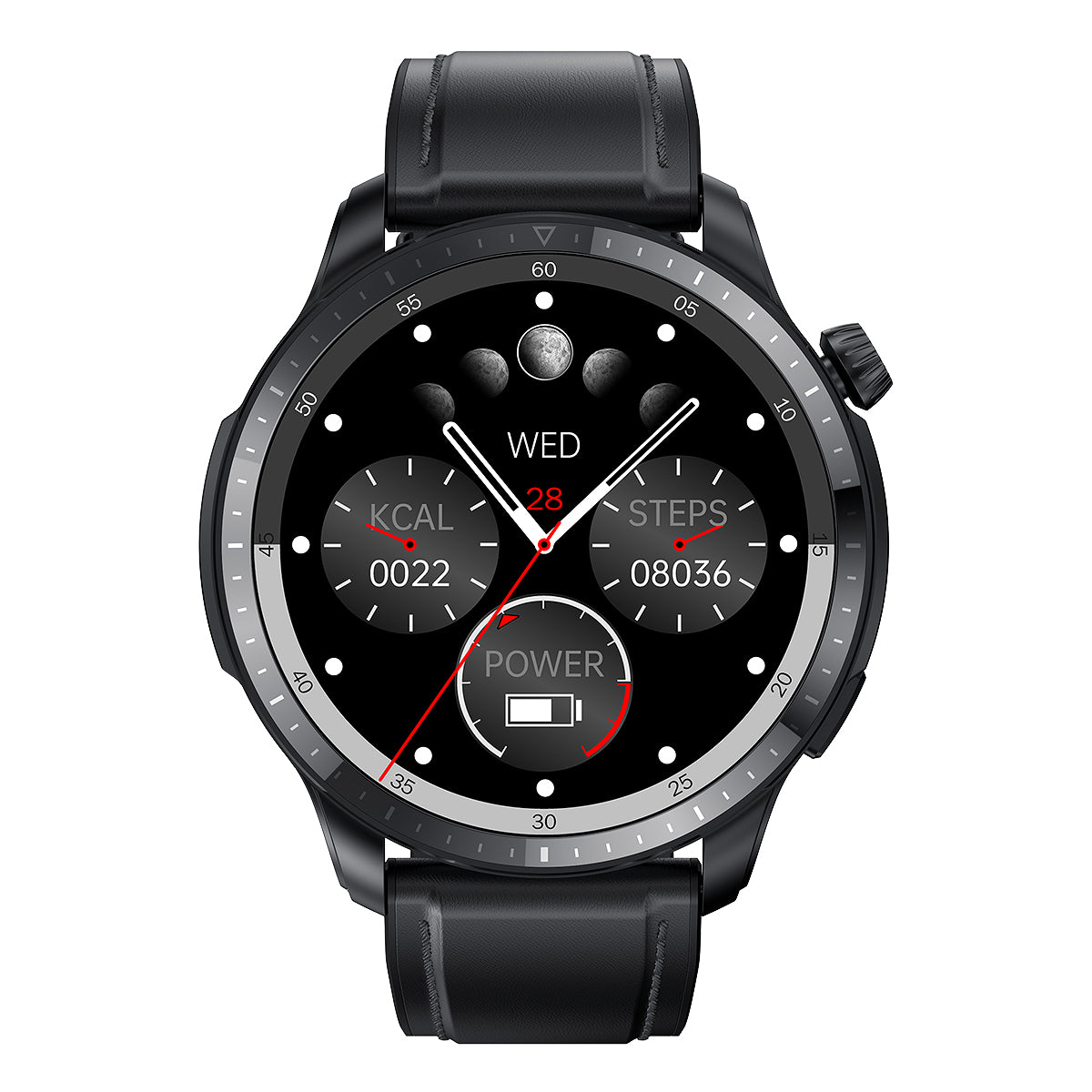 T52 IP67 Waterproof Dual Mode Intelligent Bluetooth Calling 1.39-inch Touch Screen Smart Watch, Leather Strap