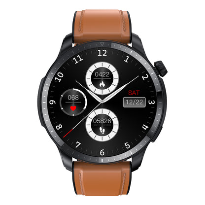 T52 IP67 Waterproof Dual Mode Intelligent Bluetooth Calling 1.39-inch Touch Screen Smart Watch, Leather Strap