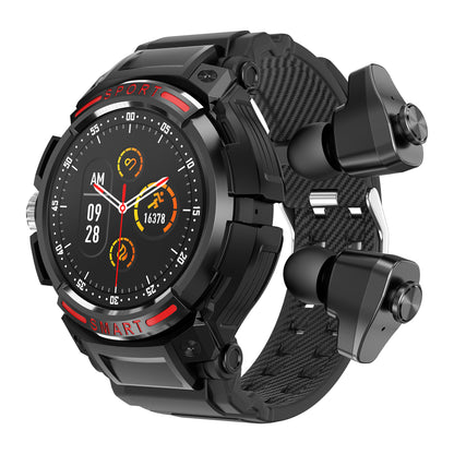 GT100 1.43 AMOLED Screen Smart Watch with TWS Headset Health Monitoring Sports Bracelet Support Bluetooth Calls, NFC