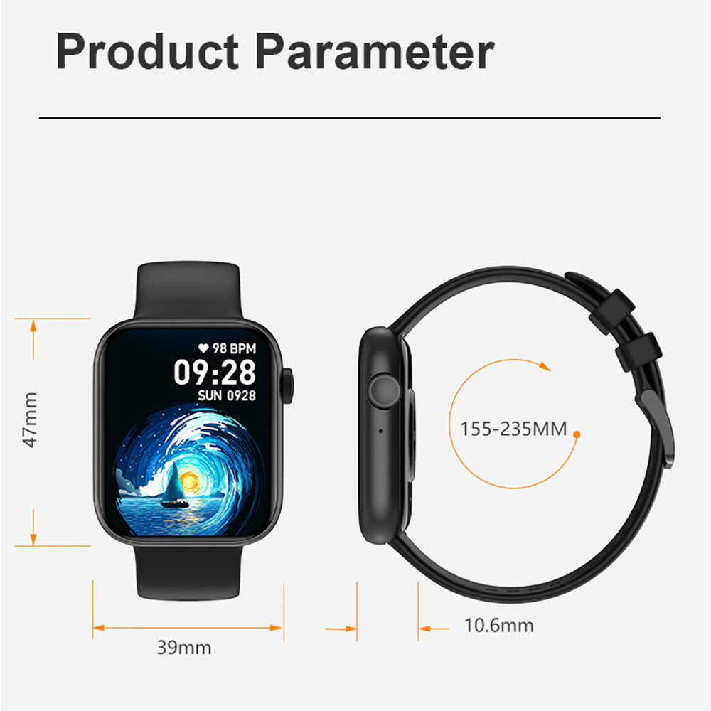 P59 2.01-inch HD Smart Watch Bluetooth Call Sports Bracelet with Heart Rate, Blood Pressure, Health Monitoring