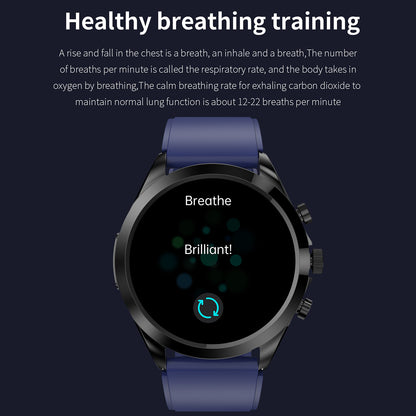 ET440 Smart Watch ECG HRV Body Temperature Monitor Bluetooth Call Voice Assistant Fitness Bracelet, Silicone Strap