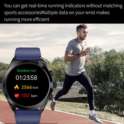 ET440 Smart Watch ECG HRV Body Temperature Monitor Bluetooth Call Voice Assistant Fitness Bracelet, Silicone Strap