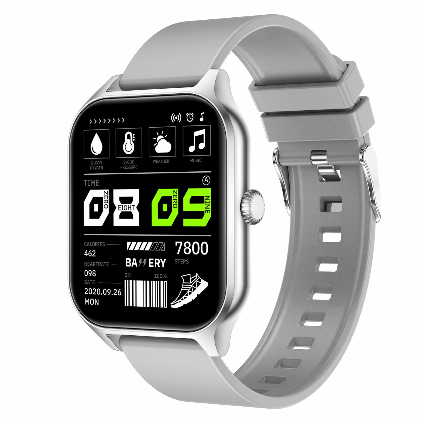 GT40 1.83 Square Screen Bluetooth Call Smart Watch IP67 Waterproof Multi-Mode Fitness Watch with Health Monitoring