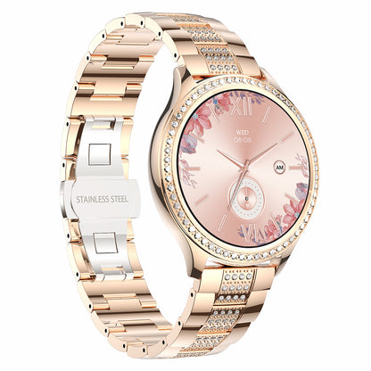 AK53 Steel Strap Women Menstrual Period Record Smart Watch Bluetooth Health Monitoring Sports Smart Bracelet