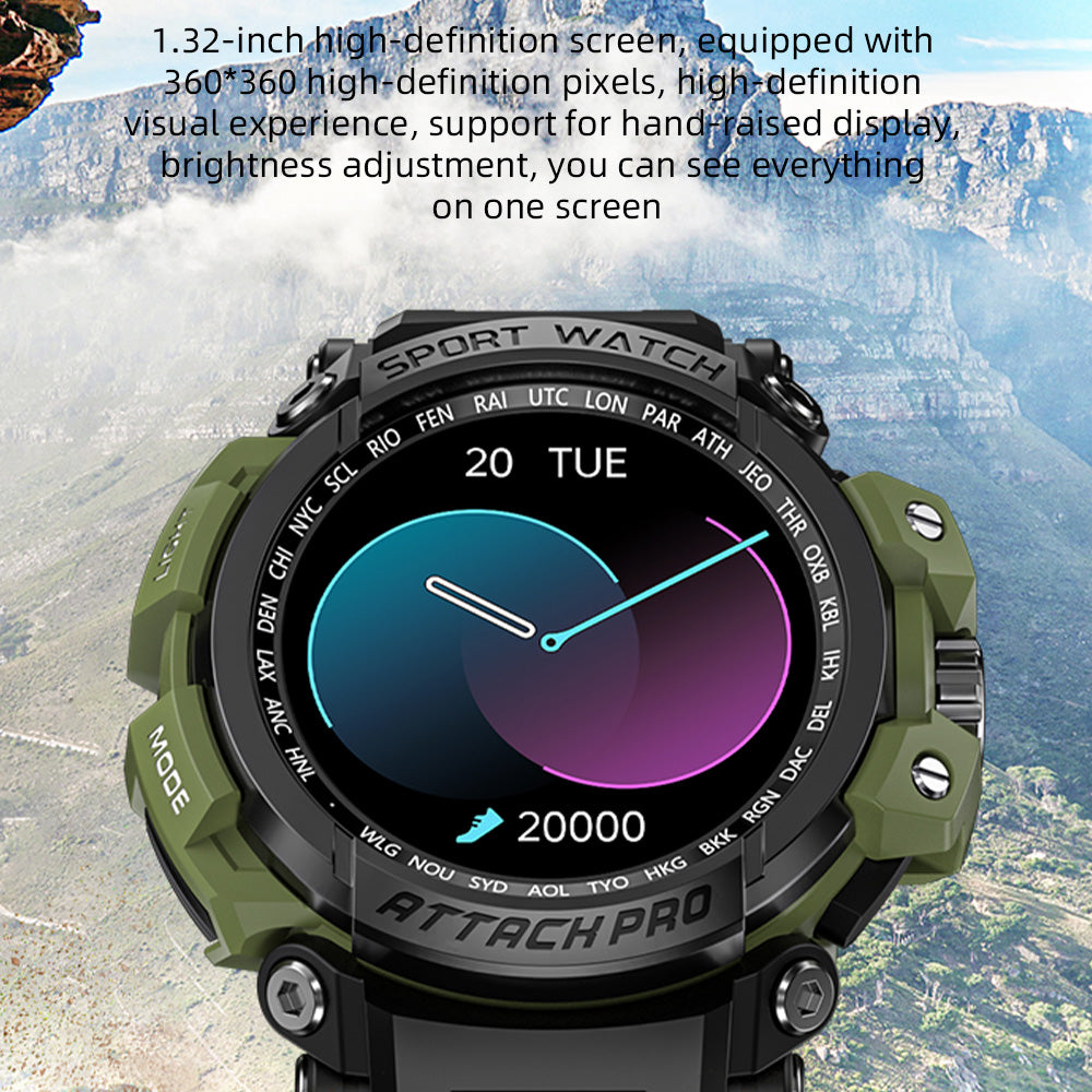 LOKMAT ATTACK PRO 1.32 inch Bluetooth Call Smart Watch Outdoor Sports IP68 Waterproof Sports Electronic Bracelet