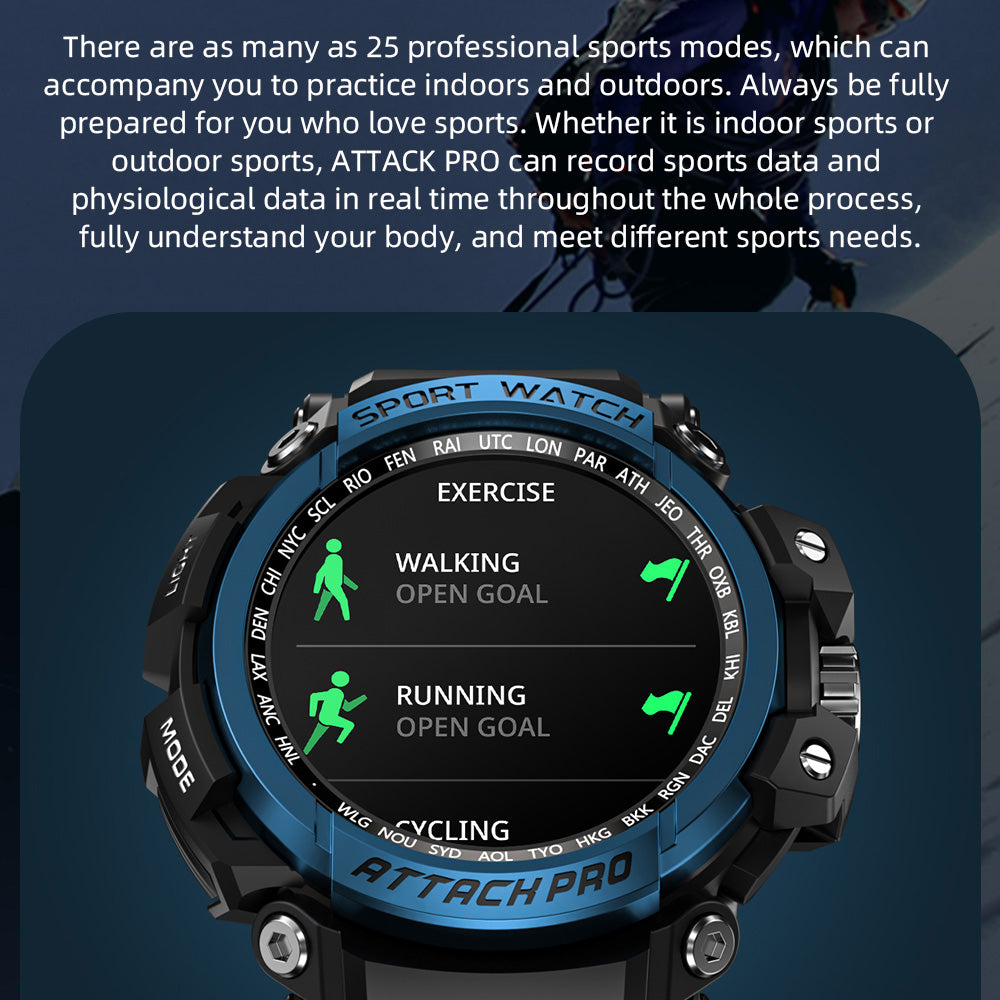 LOKMAT ATTACK PRO 1.32 inch Bluetooth Call Smart Watch Outdoor Sports IP68 Waterproof Sports Electronic Bracelet