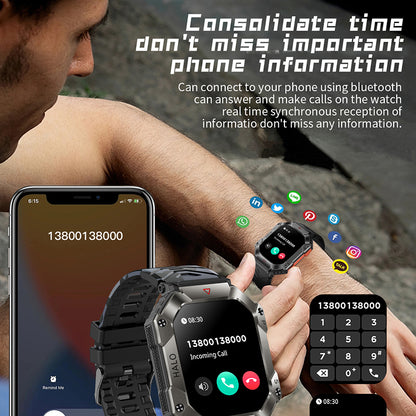 KR80 2.0-inch Display Bluetooth Calling Smart Watch IP67 Waterproof Sports Bracelet with Health Monitoring