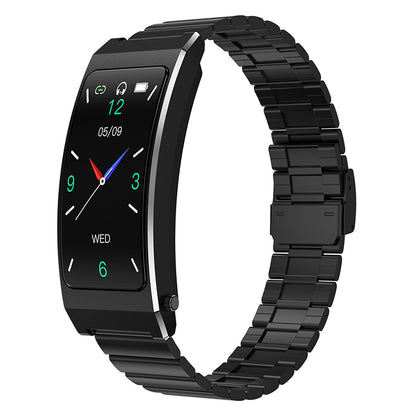 K13S 1.14 inch 2-in-1 Headset Smart Watch Life Waterproof Bluetooth Calling Sports Bracelet with Steel Strap