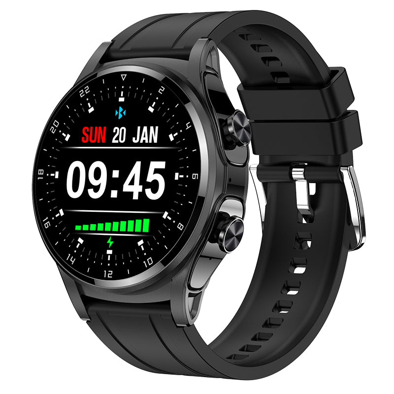 GT66 2-in-1 Silicone Strap Smart Watch with Earbuds, TWS Headset Combo 1.39 Bluetooth Phone Call Fitness Tracker