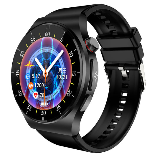 ET340 Bluetooth Call Watch ECG+PPG+SOS Function Health Status Sports Tracker Monitor Smartwatch with Silicone Strap