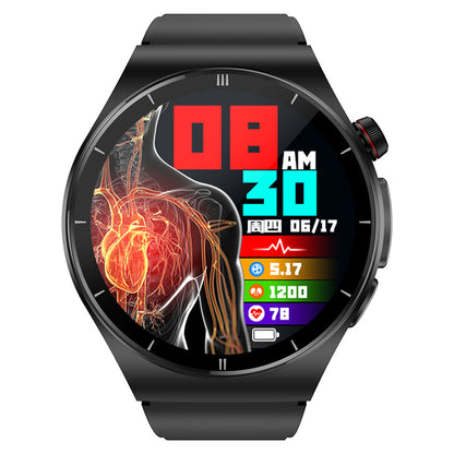 ET340 Bluetooth Call Watch ECG+PPG+SOS Function Health Status Sports Tracker Monitor Smartwatch with Silicone Strap