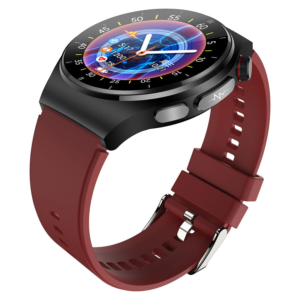 ET340 Bluetooth Call Watch ECG+PPG+SOS Function Health Status Sports Tracker Monitor Smartwatch with Silicone Strap