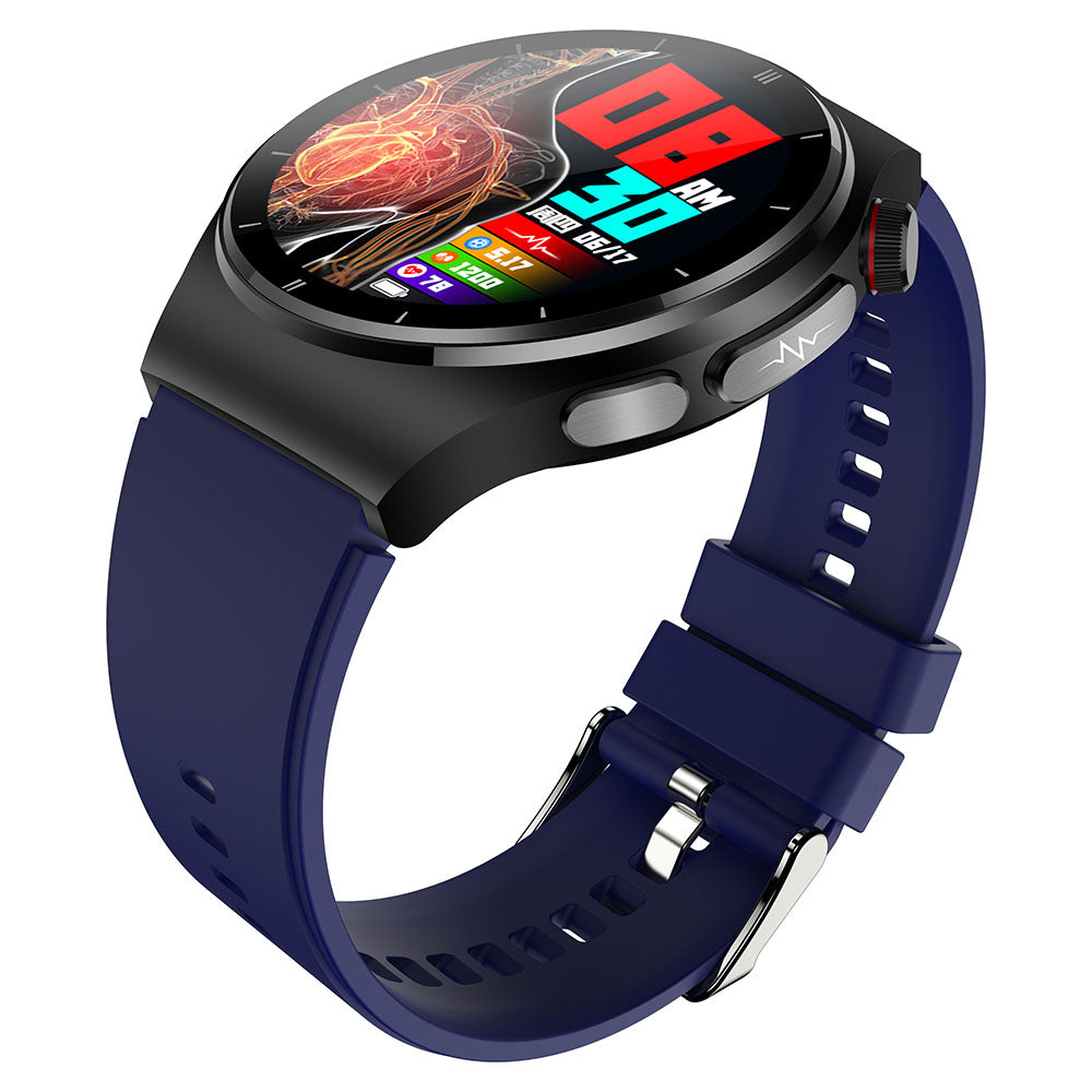 ET340 Bluetooth Call Watch ECG+PPG+SOS Function Health Status Sports Tracker Monitor Smartwatch with Silicone Strap