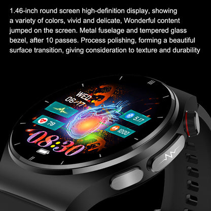 ET340 Bluetooth Call Watch ECG+PPG+SOS Function Health Status Sports Tracker Monitor Smartwatch with Silicone Strap