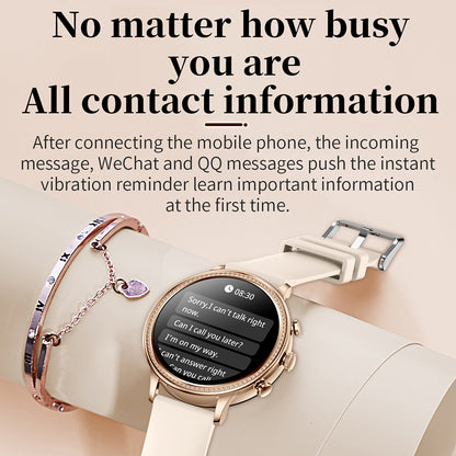 V60 1.39 Full Touch Screen Fossil Smart Watch Waterproof Silicone Strap Women Bluetooth Call Bracelet with Heart Rate Sleep Monitor