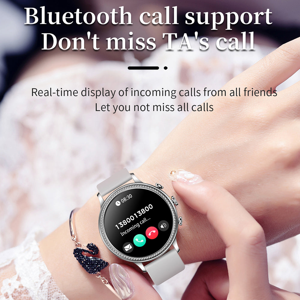 V60 1.39 Full Touch Screen Fossil Smart Watch Waterproof Silicone Strap Women Bluetooth Call Bracelet with Heart Rate Sleep Monitor