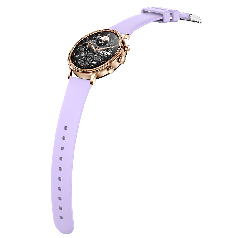 V60 1.39 Full Touch Screen Fossil Smart Watch Waterproof Silicone Strap Women Bluetooth Call Bracelet with Heart Rate Sleep Monitor