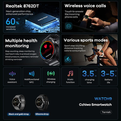 CZHIWO Remax Watch9 Smart Watch Multiple Health Monitoring Sports Bracelet with Wireless Voice Calls