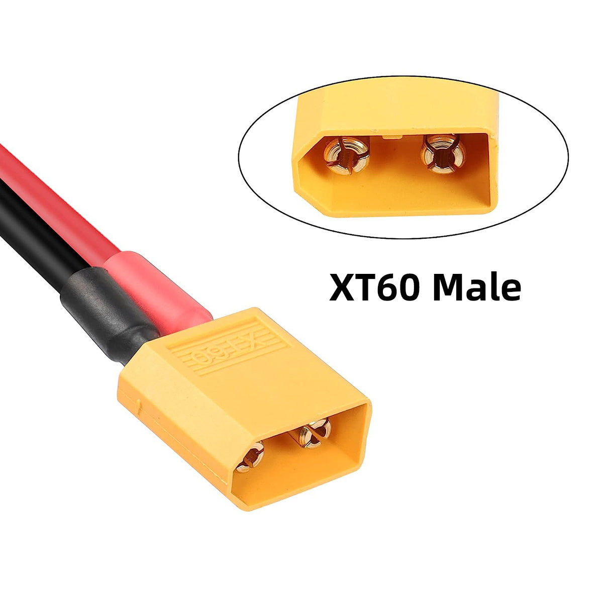 PW-052-MF XT60 0.5m 12AWG Male to Female Extension Cable Connector for RC Battery Portable Power Station