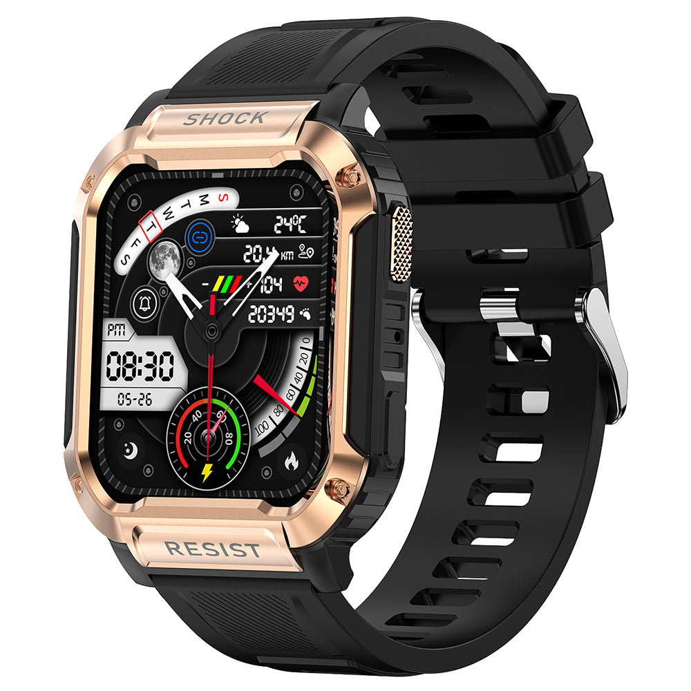 NK36 1.83-inch Smart Bracelet Square Metal Case Bluetooth Call IP67 Water Resistant Multi-Mode Sports Watch