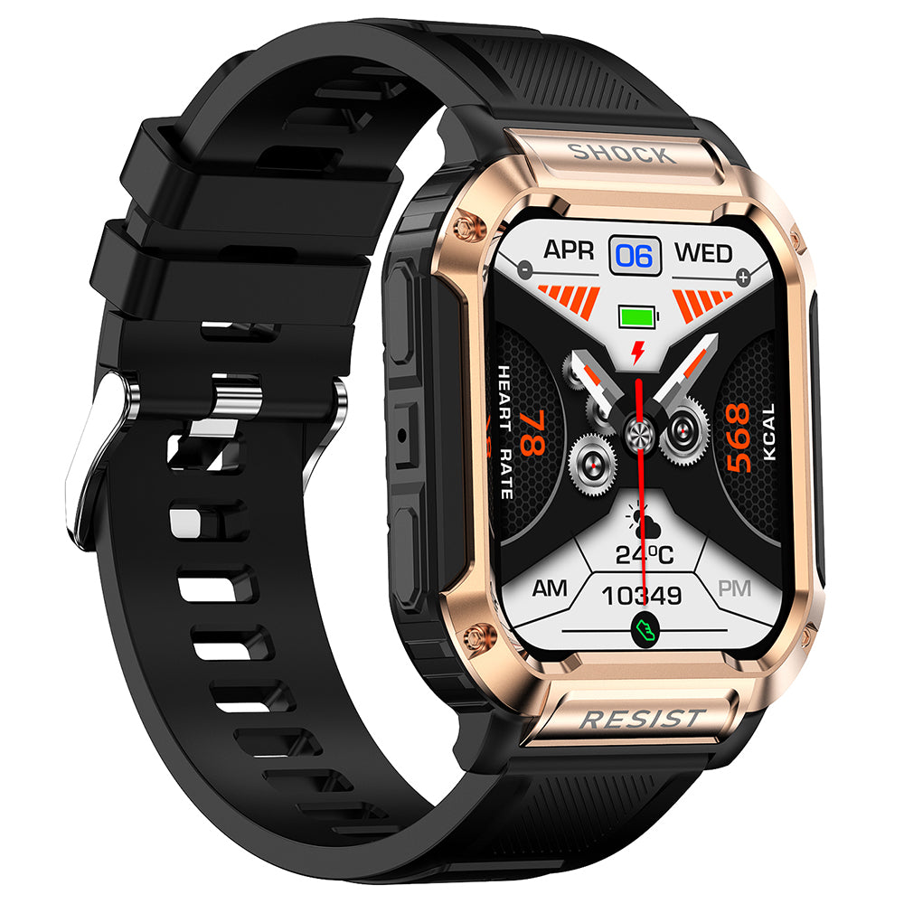 NK36 1.83-inch Smart Bracelet Square Metal Case Bluetooth Call IP67 Water Resistant Multi-Mode Sports Watch