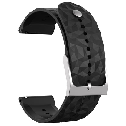 For Suunto 9 / 9 Baro Rhombus Pattern Watch Band 24mm Soft Silicone Replacement Strap