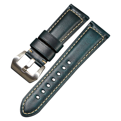 Retro Watch Band 22mm Genuine Cow Leather Wristwatch Strap