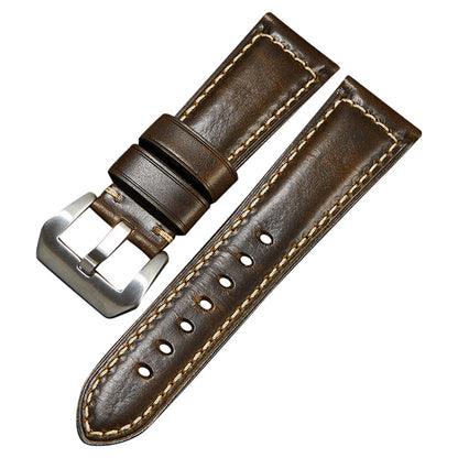 Retro Watch Band 22mm Genuine Cow Leather Wristwatch Strap