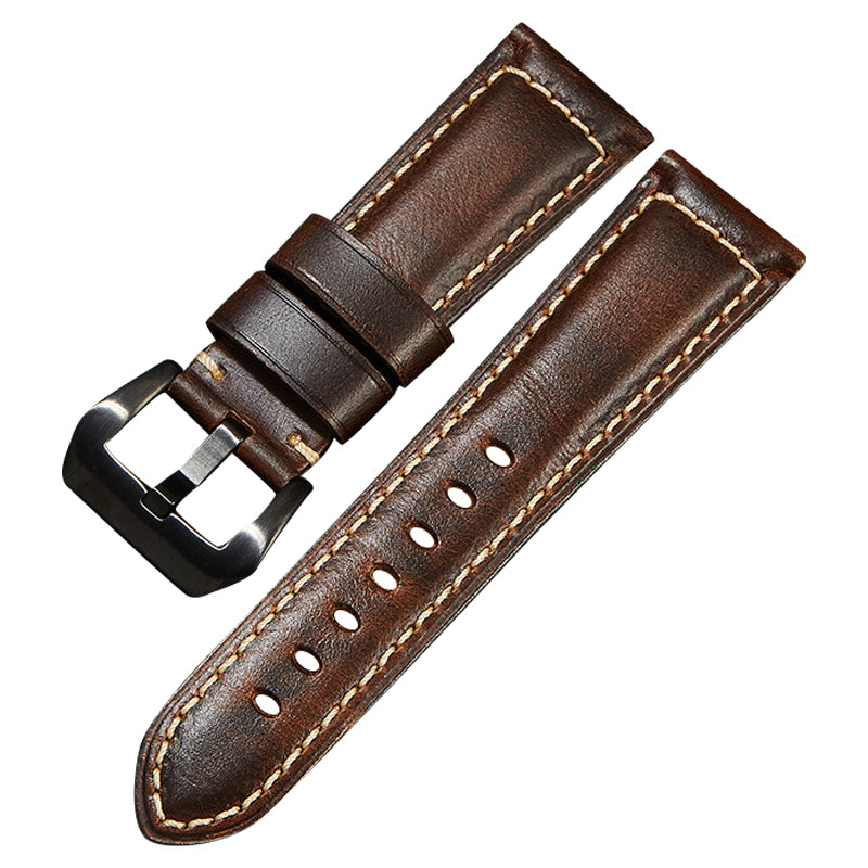 Genuine Cow Leather Watchband 26mm Universal Retro Watch Strap