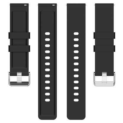 Silicone Watch Band for Garmin Venu / Venu 2 Plus / Venu Sq / Venu Sq 2 , 20mm Watch Strap with Silver Stainless Steel Buckle